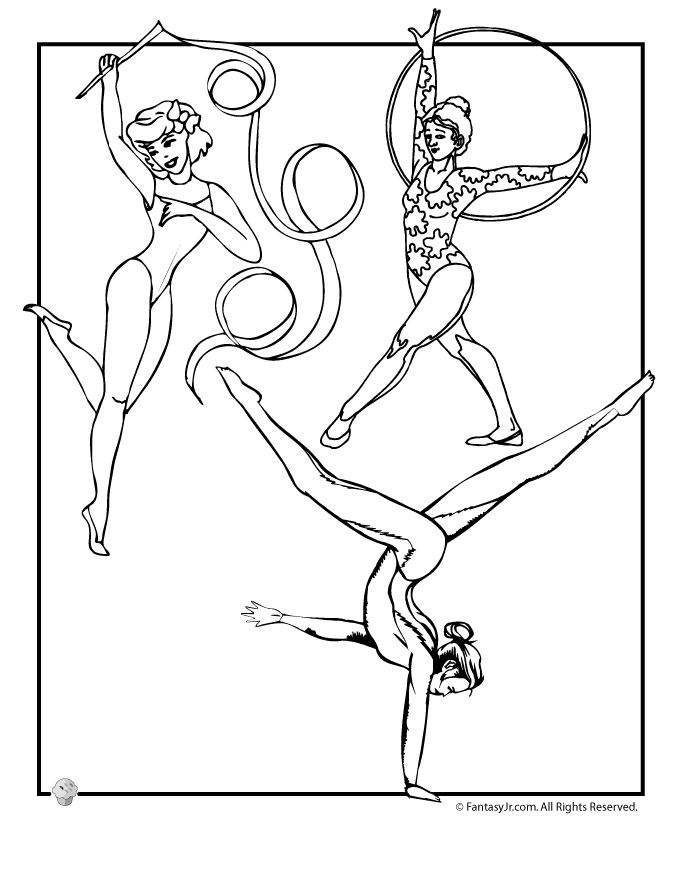 Plansa de colorat cu Gimnastica 22 15